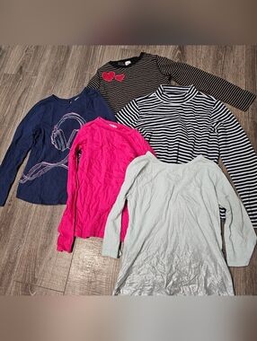 Kids Long Sleeve Tops Size 10-12 Includes 5 pcs